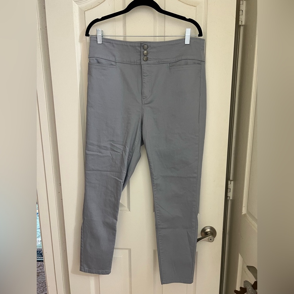 LOFT High Waisted Light Blue Slim-fit pants